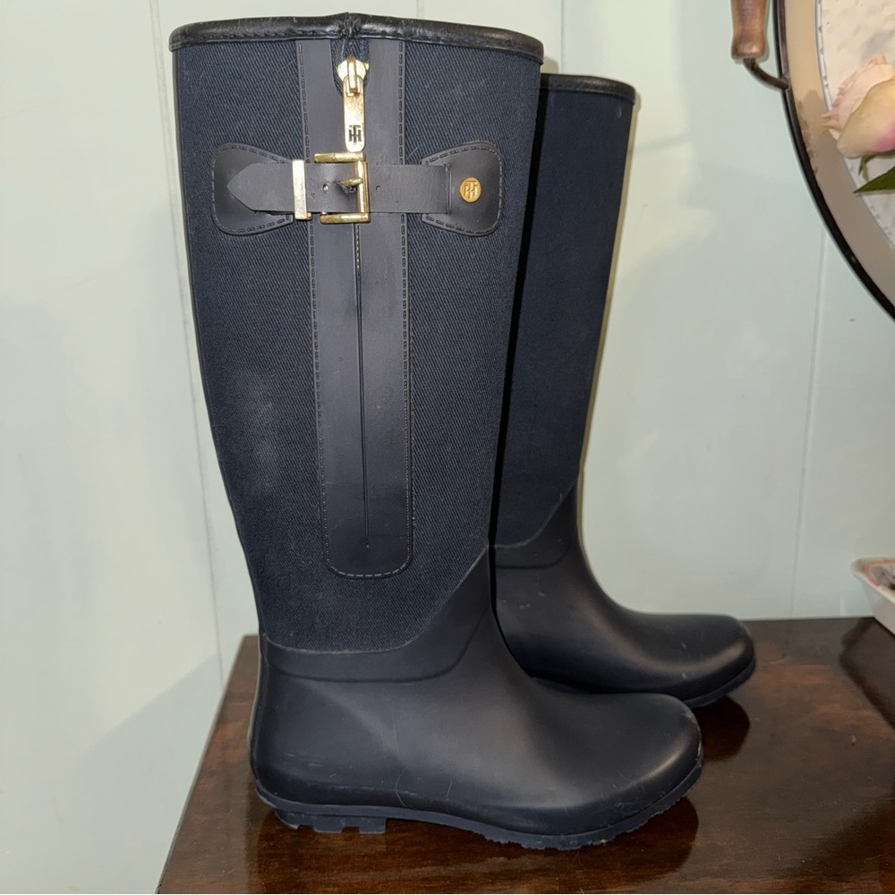 Navy Tall Tommy Hilfiger Rain Boots
